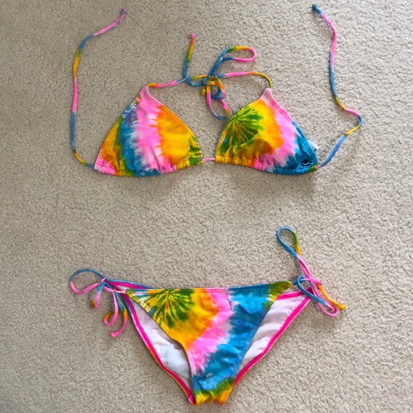rainbow tie dye swimsuit